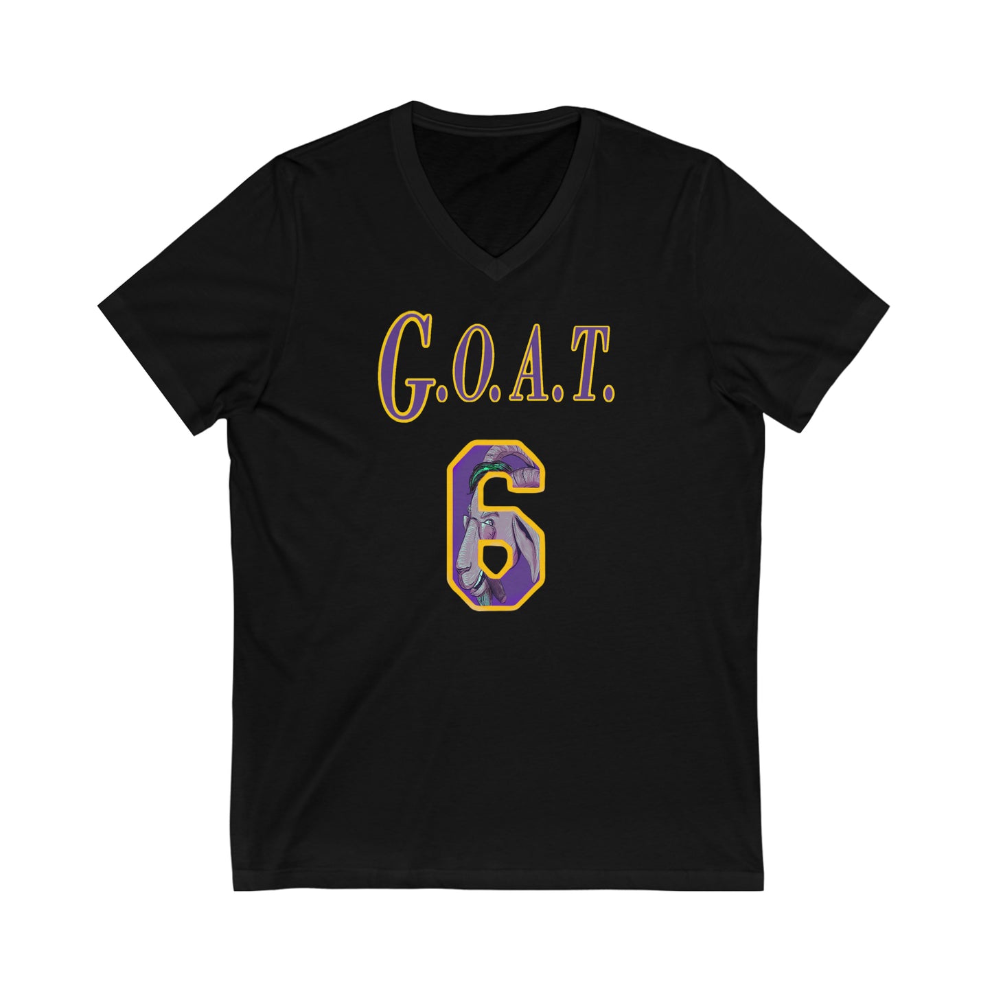 GOAT 6 | Los Angeles Basketball G.O.A.T. V-Neck T-Shirt | Unisex Vee Shirt