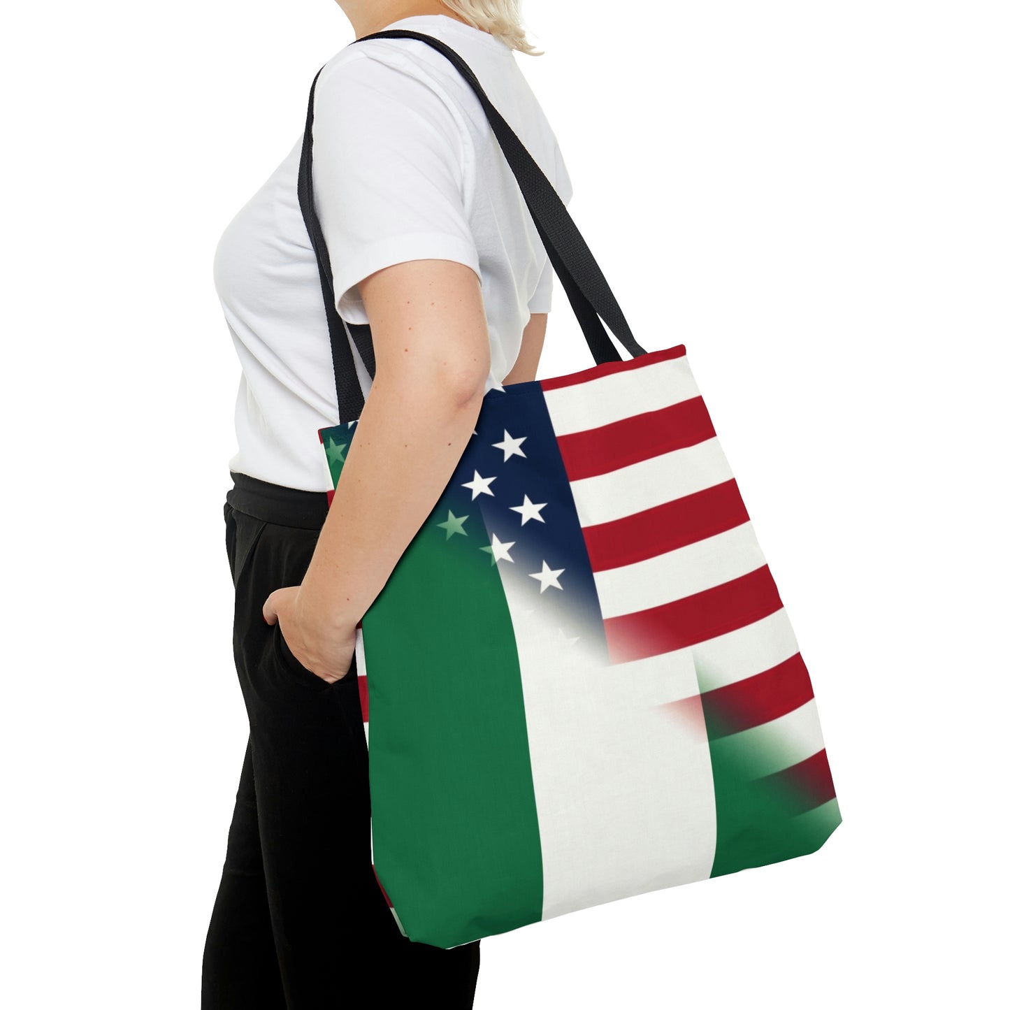 Nigeria America Flag | United States Half Nigerian Tote Bag | Shoulder Bag