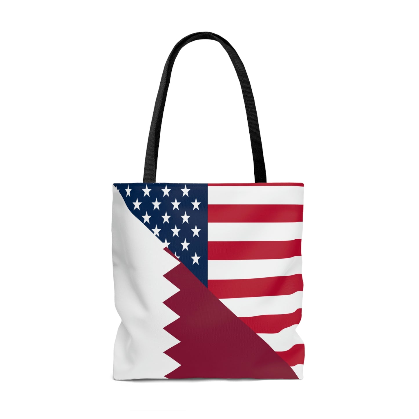 Qatar American Flag Half Qatari USA Tote Bag | Shoulder Bag