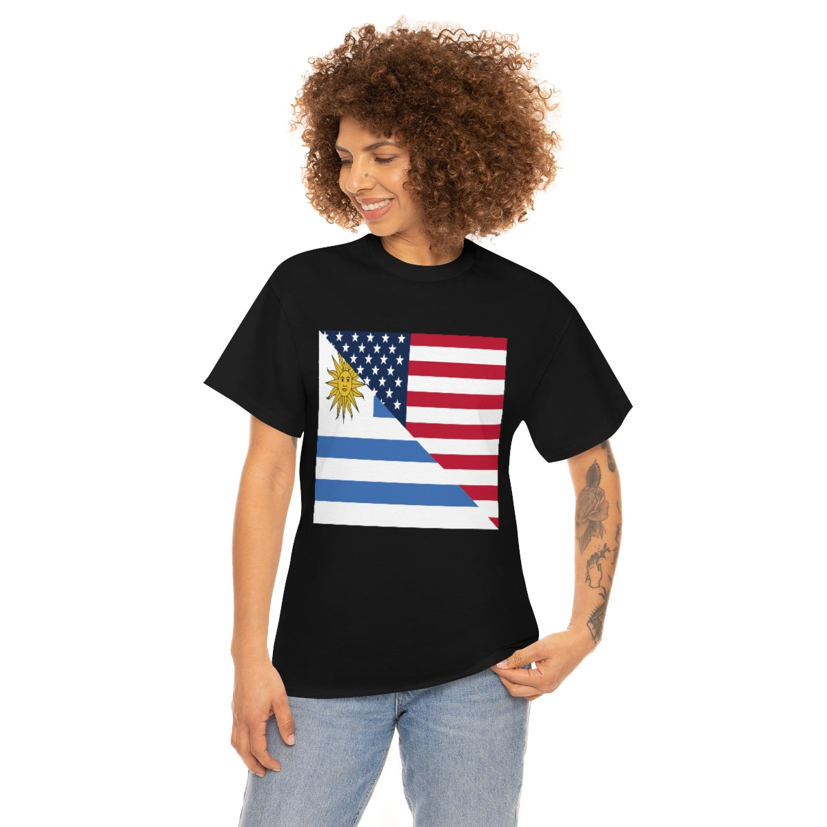 Uruguayan American Flag T-Shirt | Unisex Uruguay USA Tee Shirt