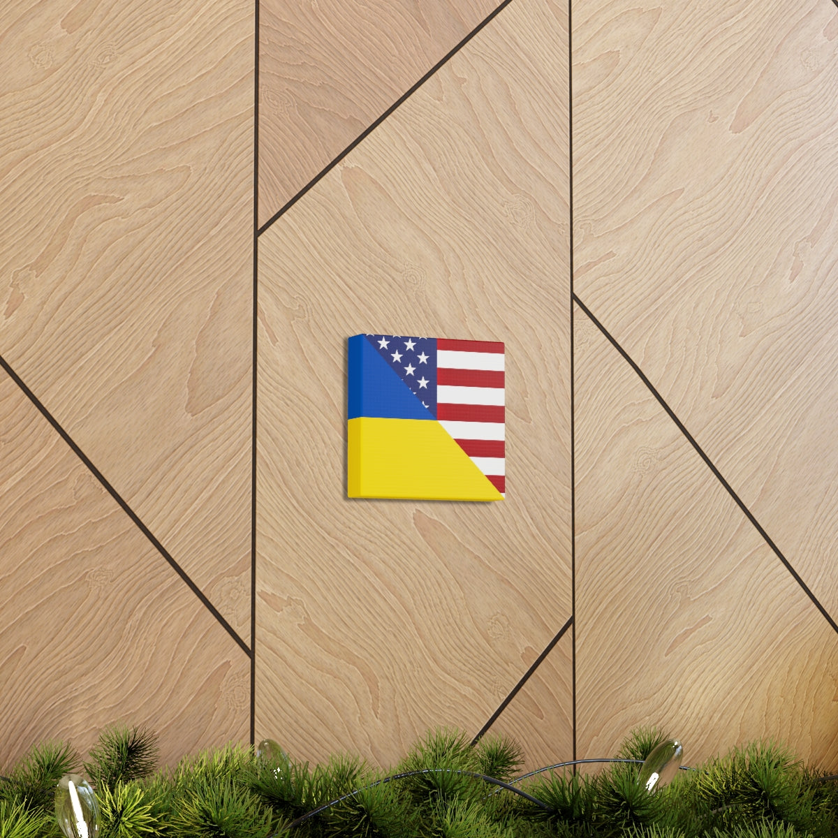 Ukrainian American Flag | Half Ukraine USA Canvas Gallery Wraps | Wall Art