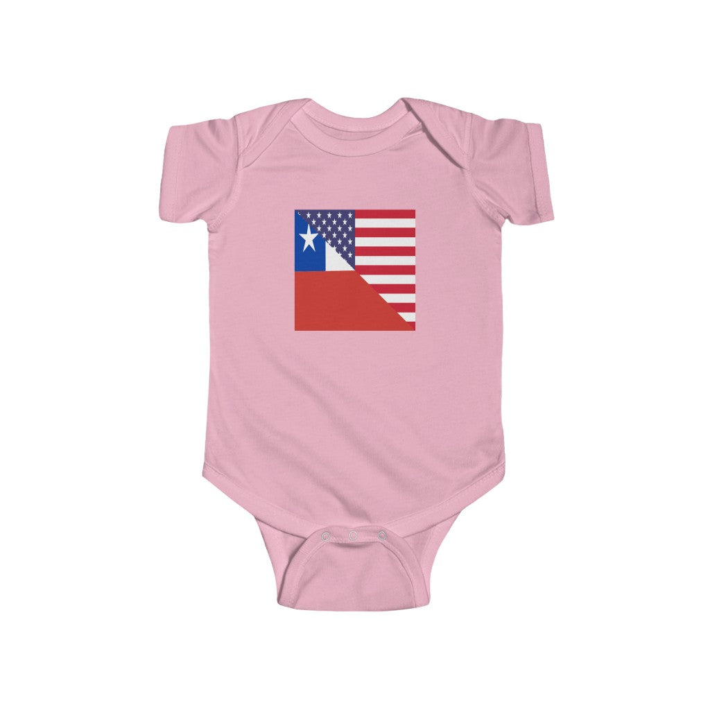 Chilean American Flag Baby Bodysuit | Unisex Chile USA Newborn Boy Girl