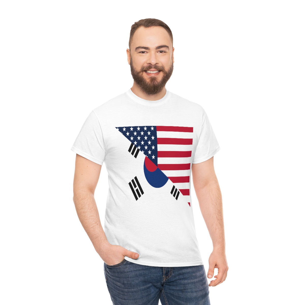 South Korean American Flag Half South Korea USA T-Shirt | Unisex Tee Shirt