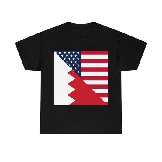 Bahrain American Flag Half Bahraini USA T-Shirt | Unisex Tee Shirt