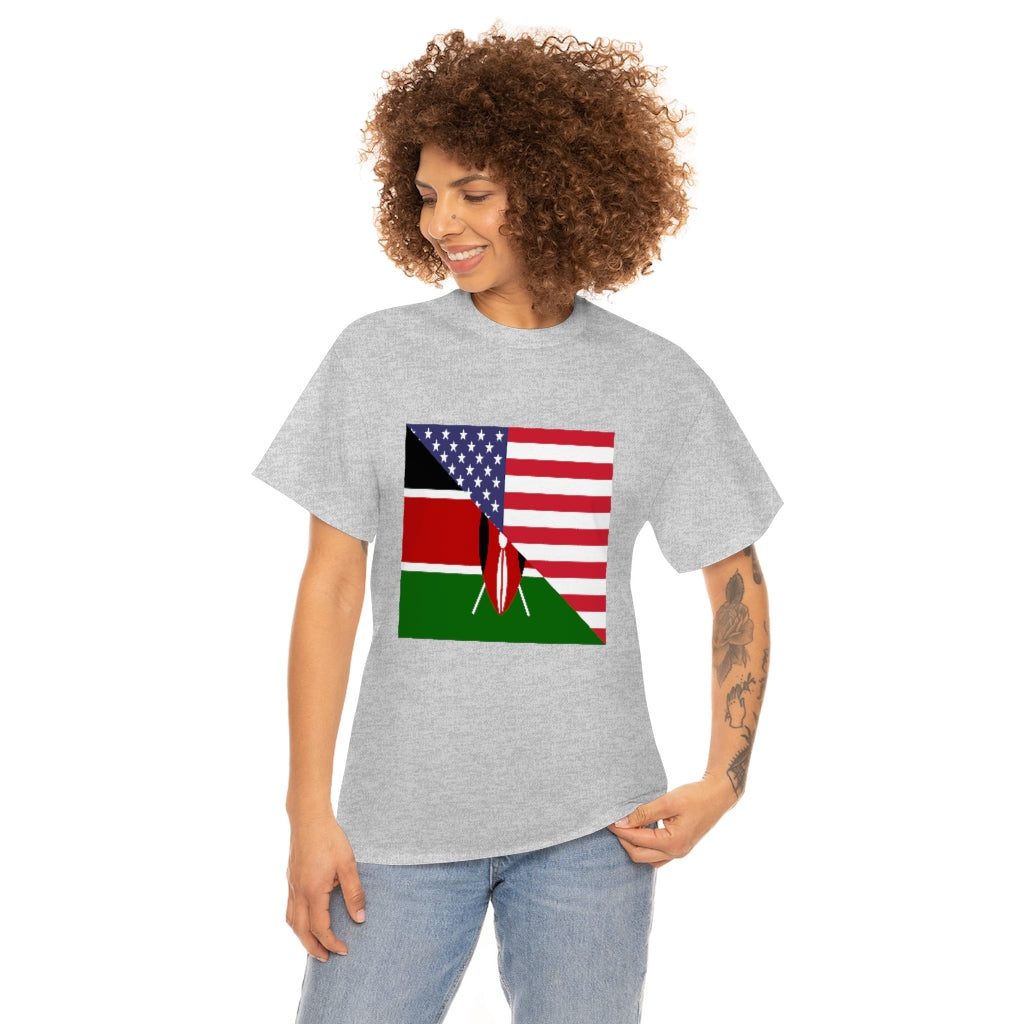 Kenyan American Flag Tee Shirt | Kenya USA Tshirt