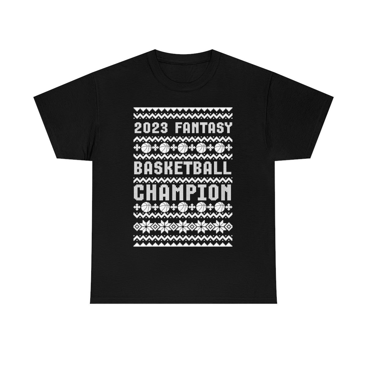 Fantasy Basketball Champion 2023 Ugly Christmas Tee Shirt | Unisex Champ T-Shirt