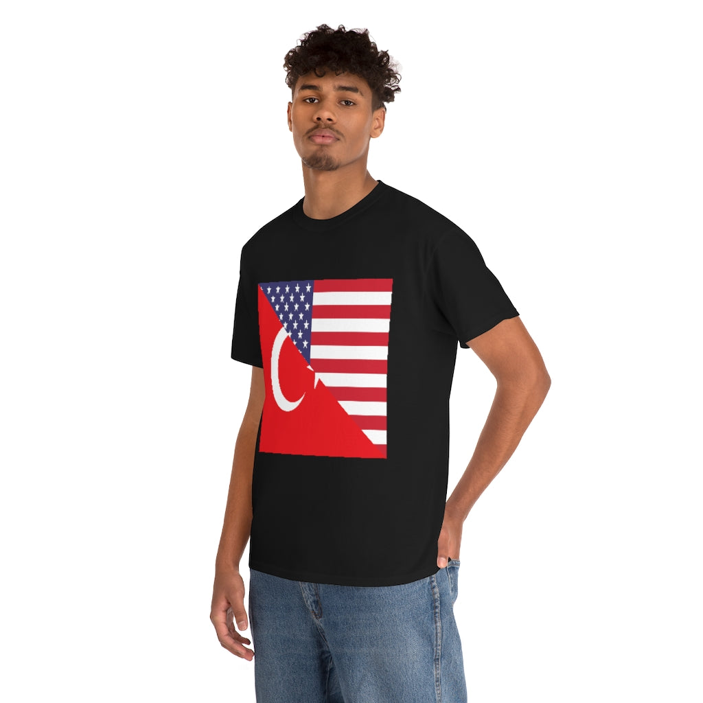 Turks American Flag Tee Shirt | Unisex Turkey USA Tshirt