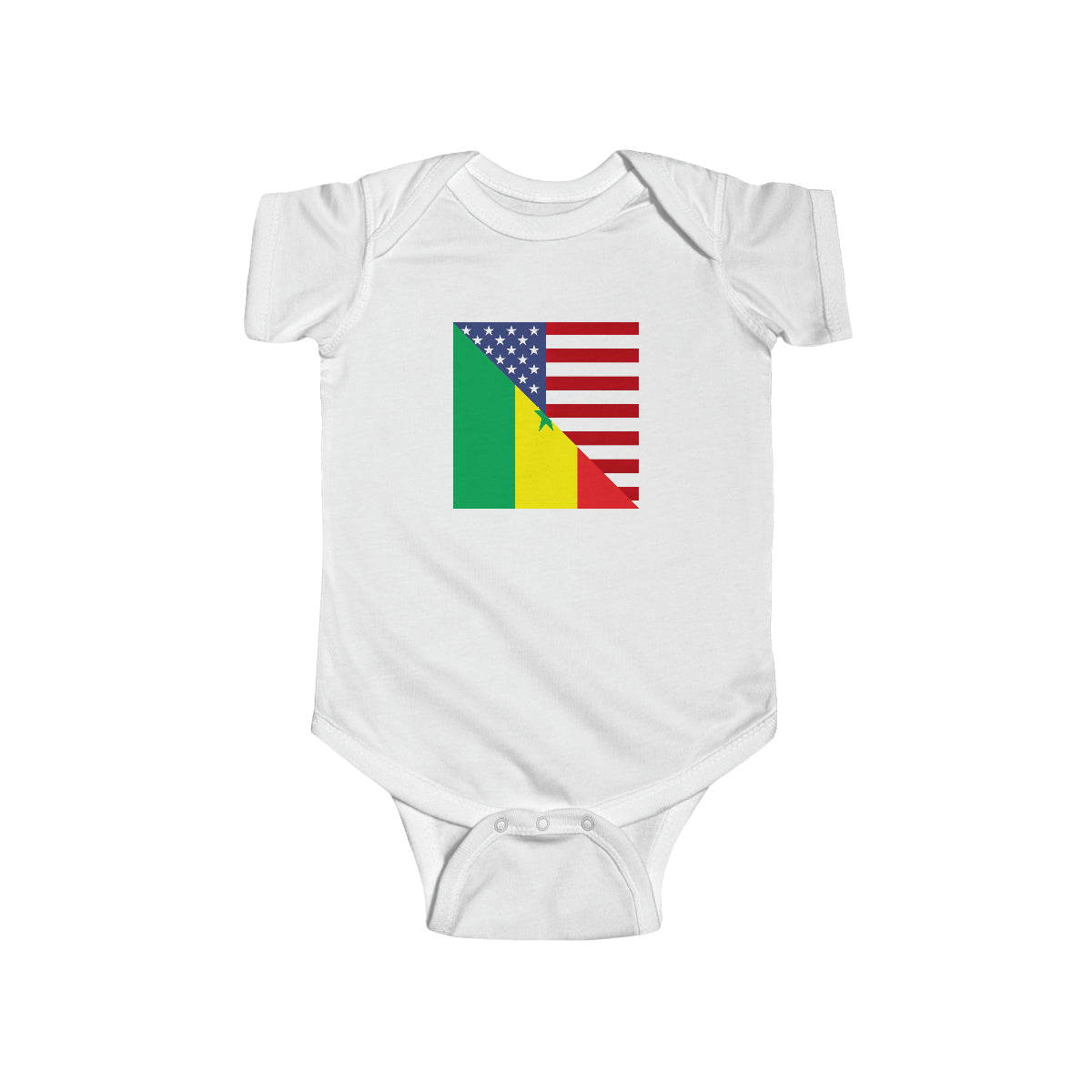 Senegalese American Flag Baby Bodysuit | Senegal USA Newborn Girl Boy