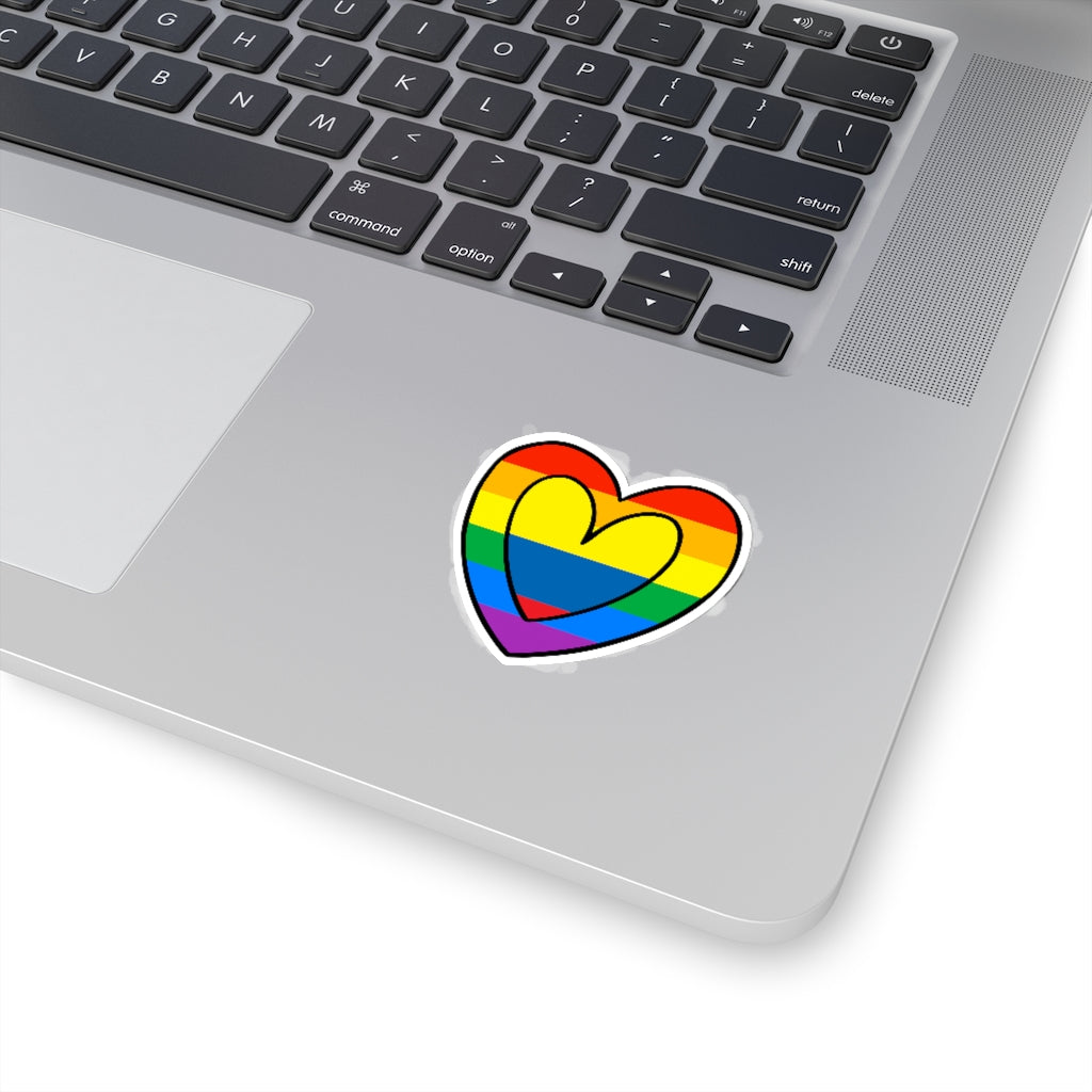 Colombian Pride Rainbow Flag Heart Sticker | Colombia Pride Month Accessory