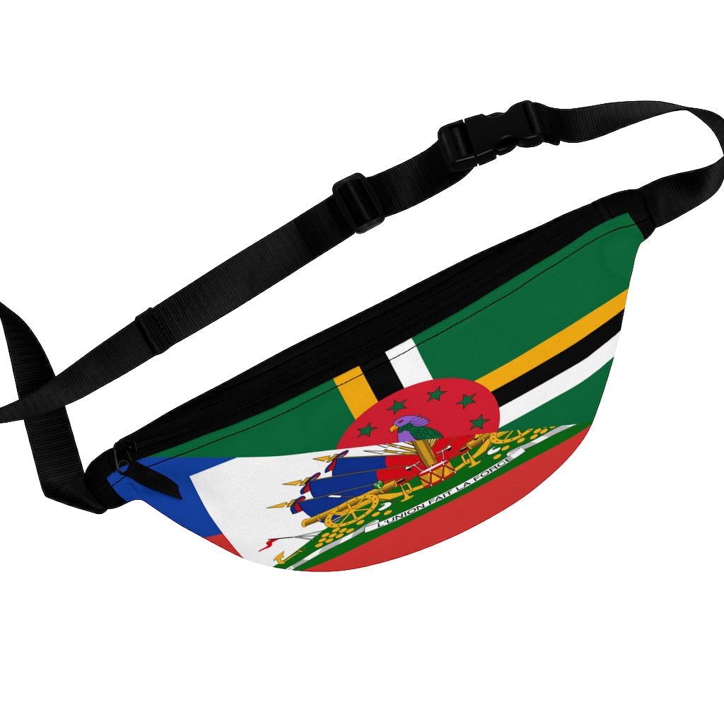 Dominica Haitian Flag Fanny Pack | Haiti Belt Bag Waist Sling