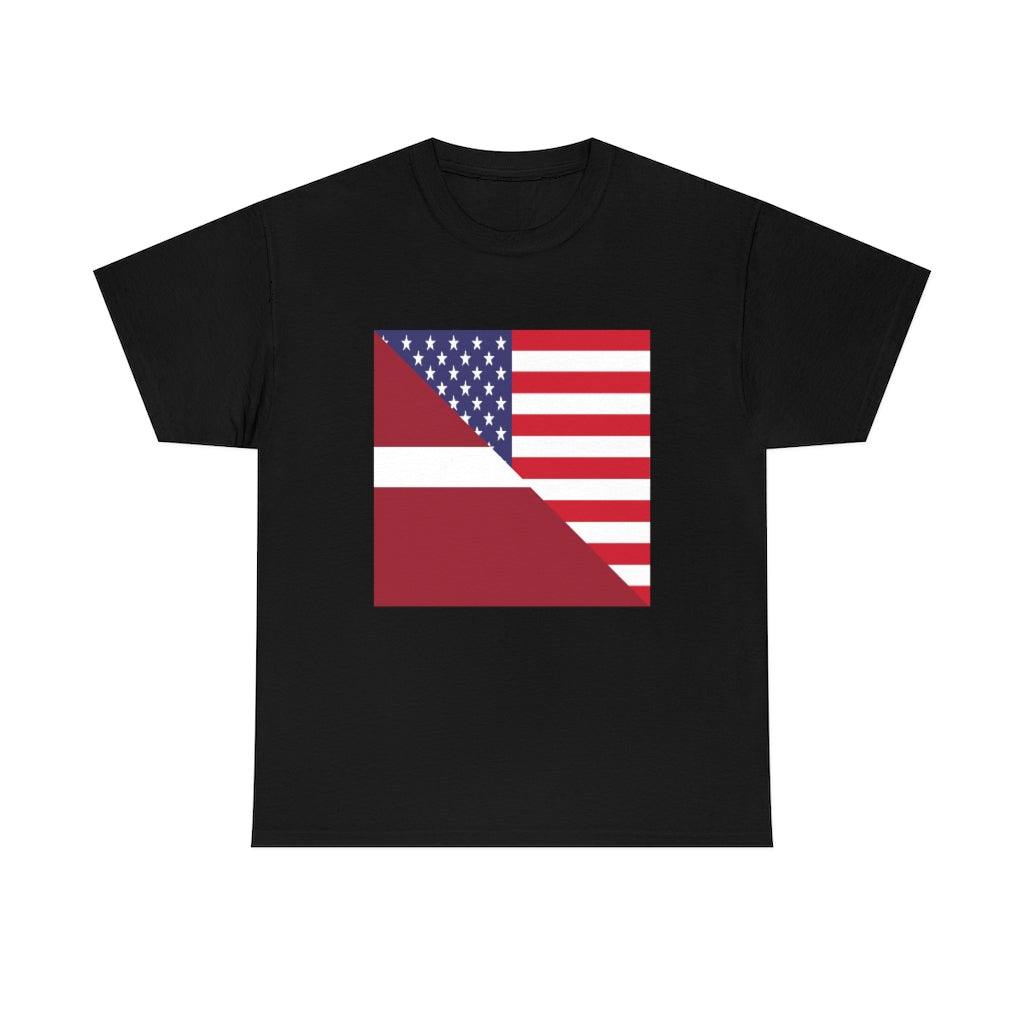 Latvian American Flag Tshirt | Unisex Latvia USA Men Women Shirt