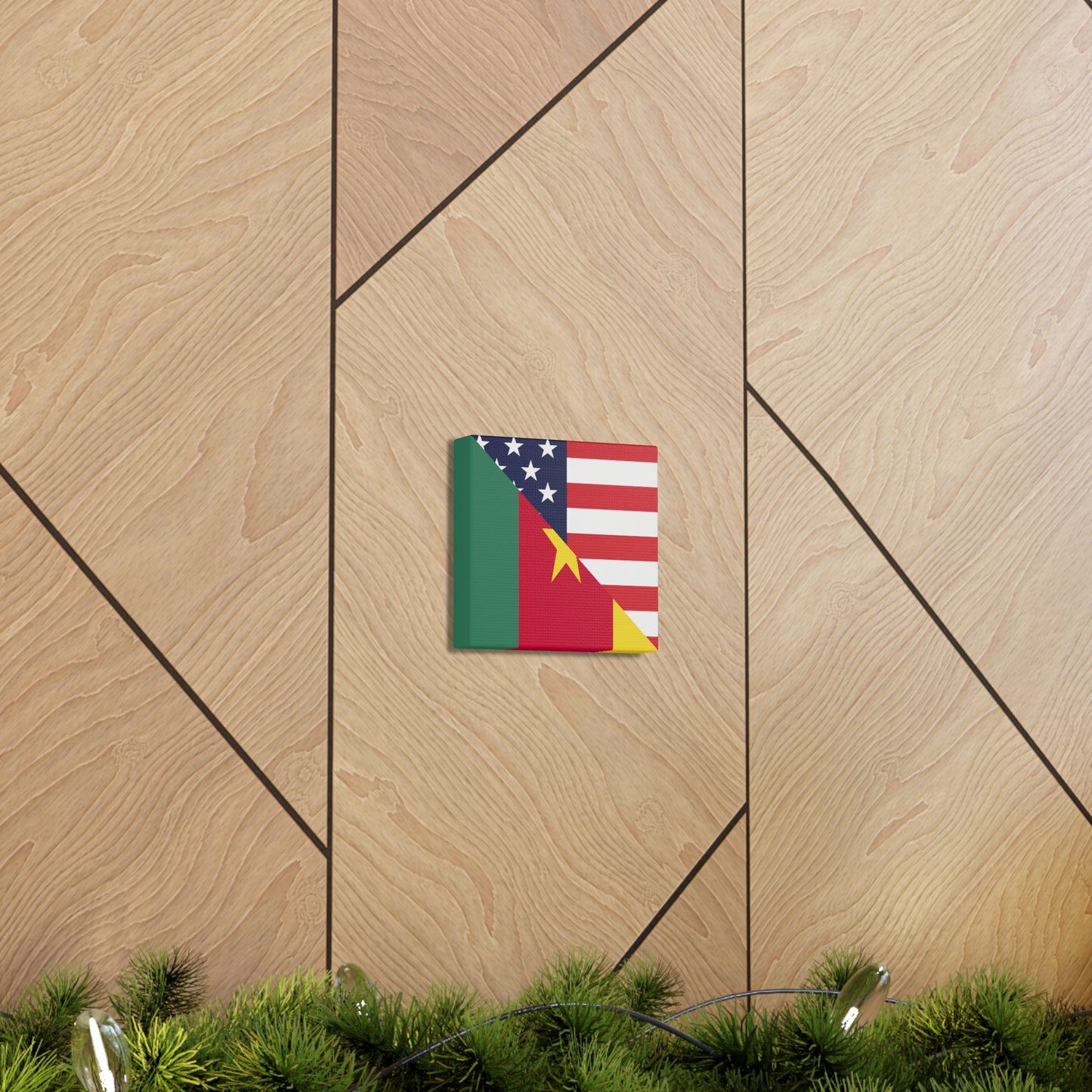 Cameroon American Flag Cameroonian USA Canvas Gallery Wraps | Wall Art