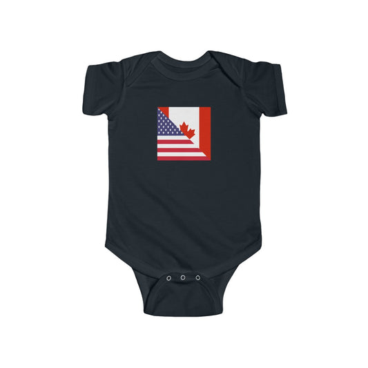 Canadian American Flag Baby Bodysuit | Canada USA Newborn Clothes