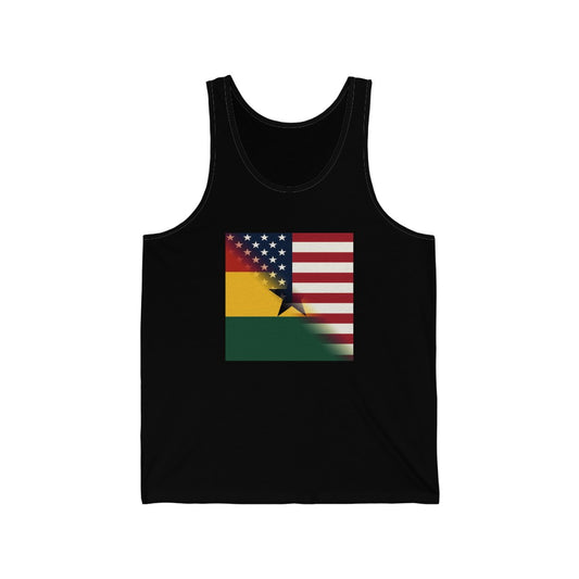 Half Ghanaian - American Flag Tank Top | USA Ghana Africa Men Women Apparel