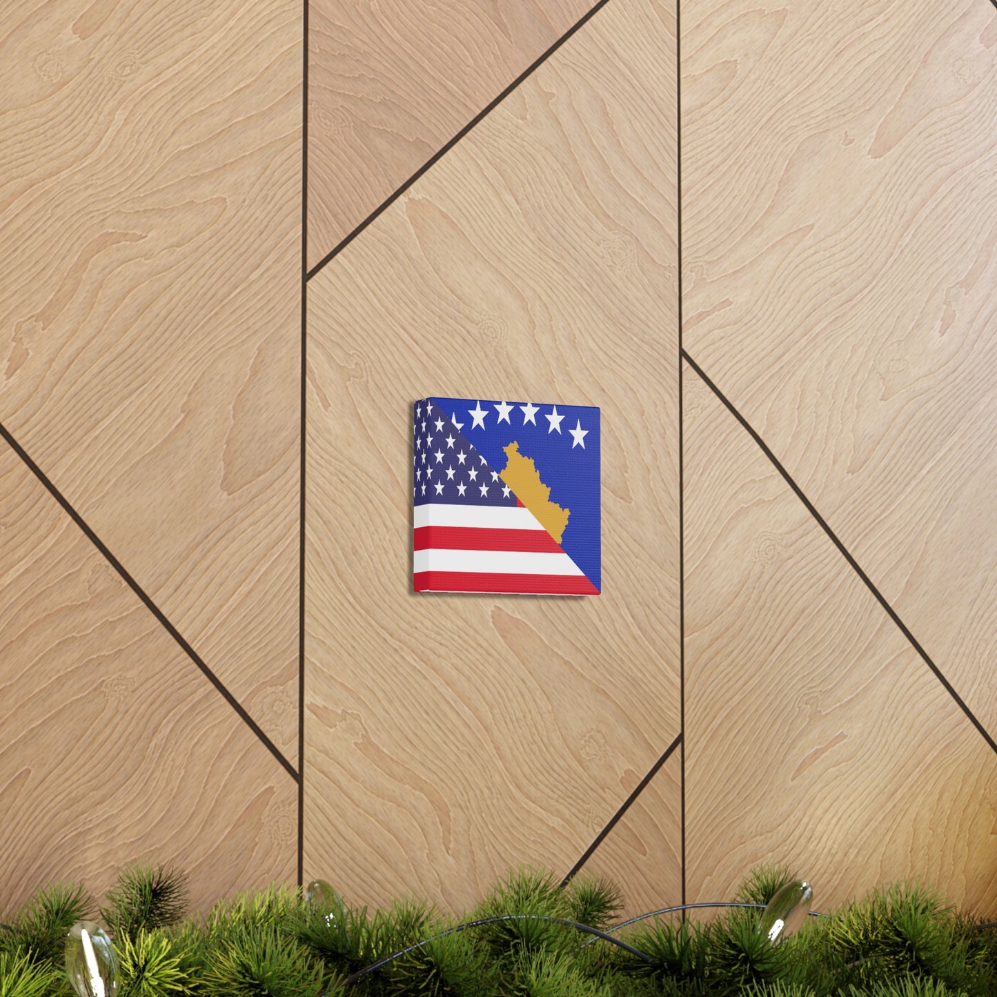 Kosovo American Flag Kosovar Canvas Gallery Wraps | Wall Art