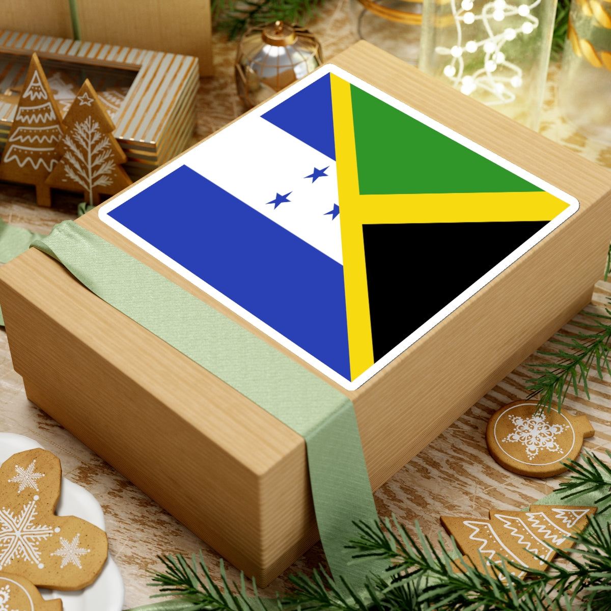 Jamaican Honduran Flag Sticker | Jamaica Honduras Flag Sticker