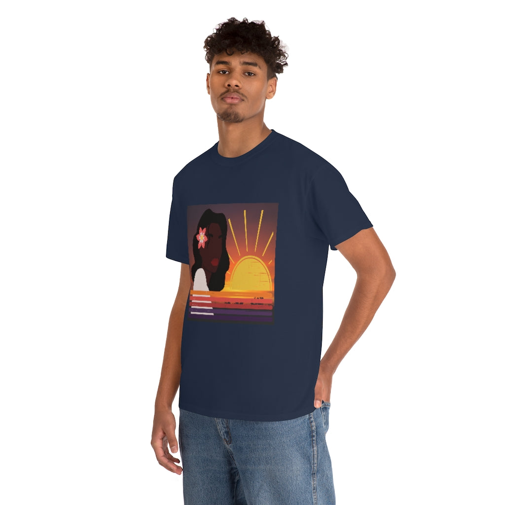 Black Woman Summer Sunrise Sunset T-Shirt | Unisex Men Women Shirt