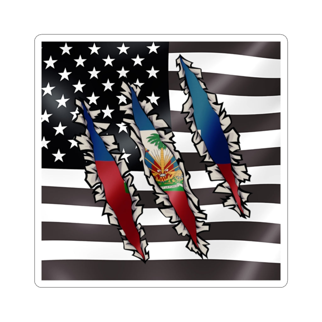 Haitian-American Flag Sticker | Haiti Flag Adhesive Accessory