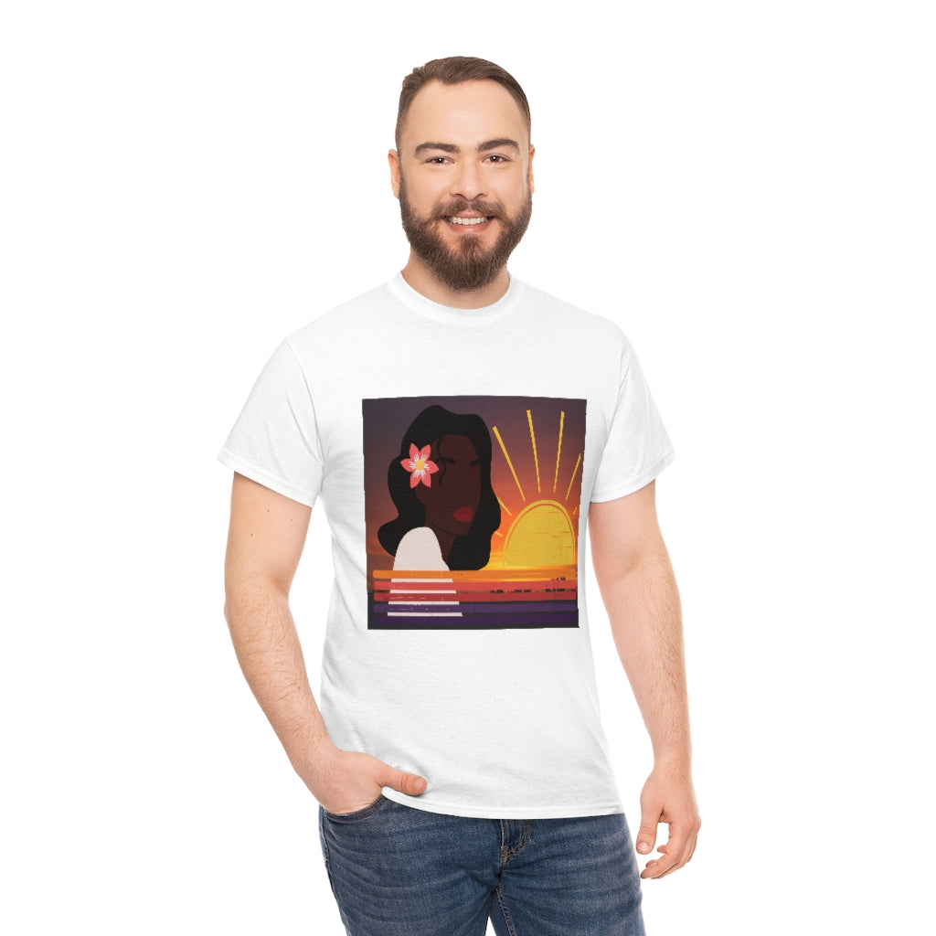 Black Woman Summer Sunrise Sunset T-Shirt | Unisex Men Women Shirt