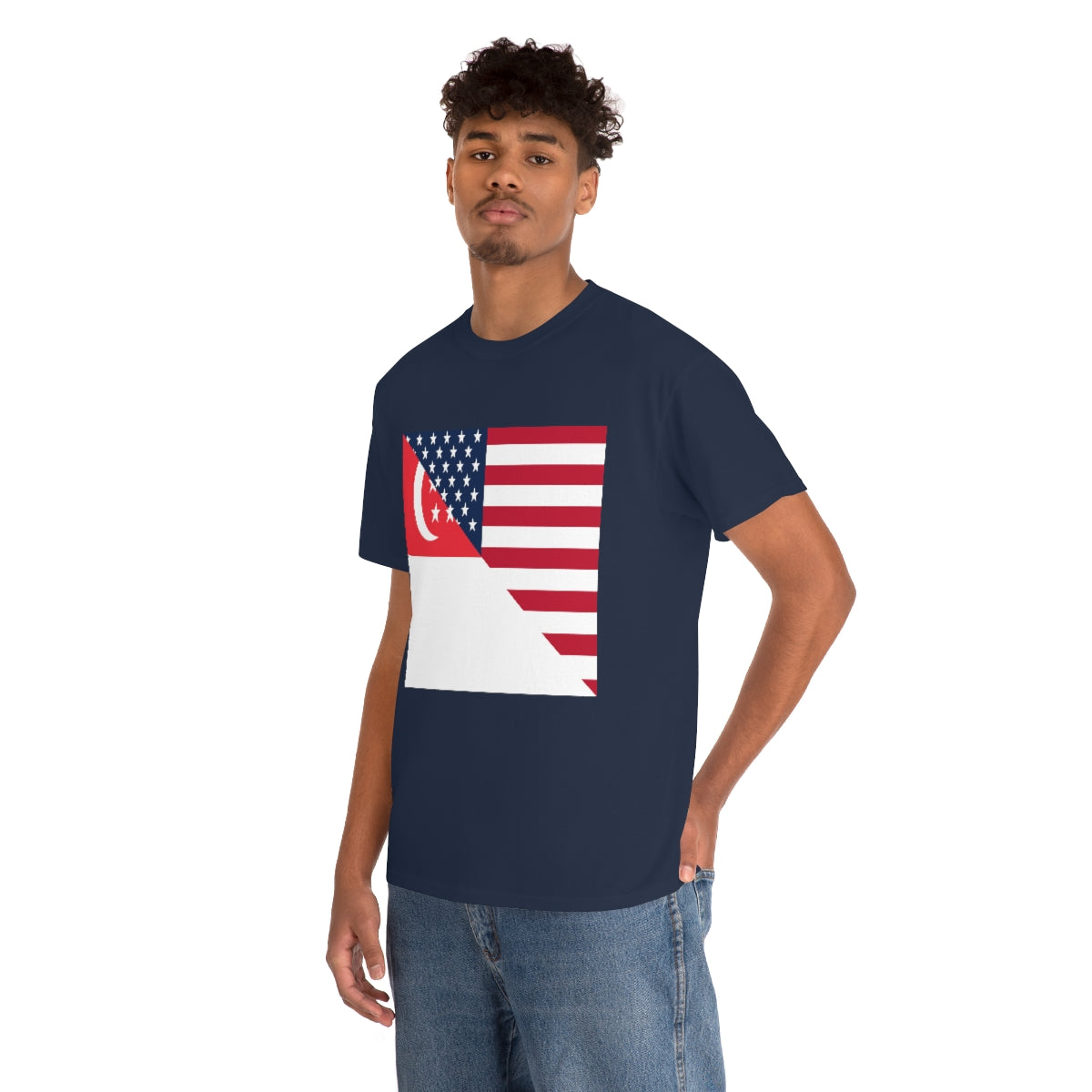 Singapore American Flag Half Singaporean USA T-Shirt | Unisex Tee Shirt