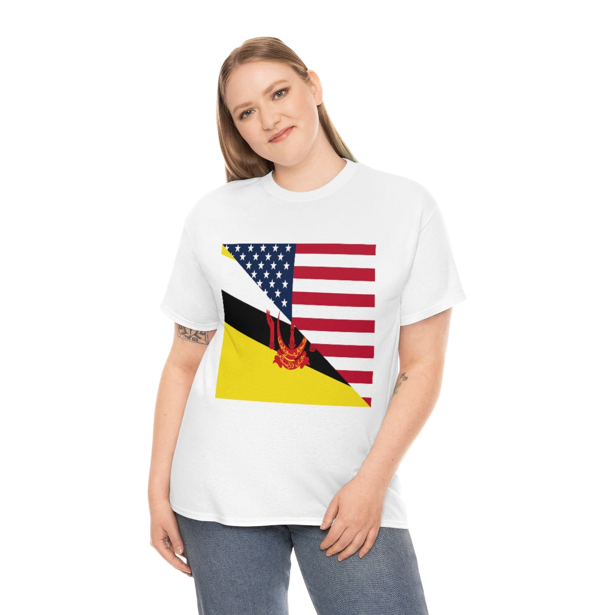 Brunei American Flag Half Bruneian USA T-Shirt | Unisex Tee Shirt