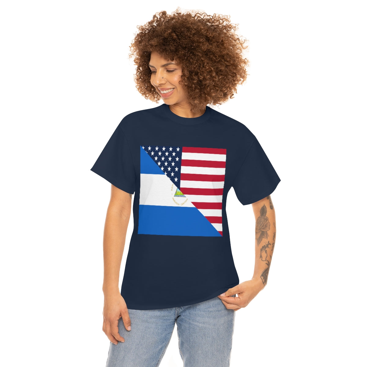 Nicaragua American Flag T-Shirt | Unisex Nicaraguan USA Tee Shirt