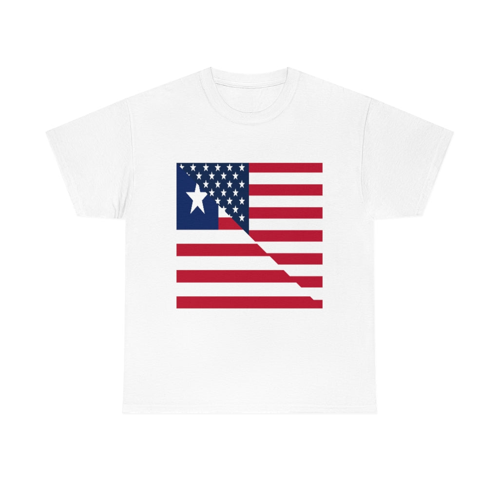 Liberian American Flag Tee Shirt | Unisex Liberia USA Tshirt