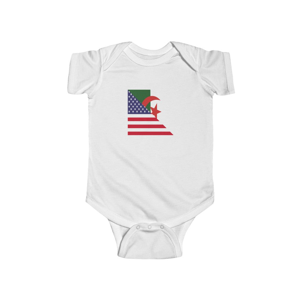 Algerian American Flag Baby Bodysuit | Algeria USA Newborn