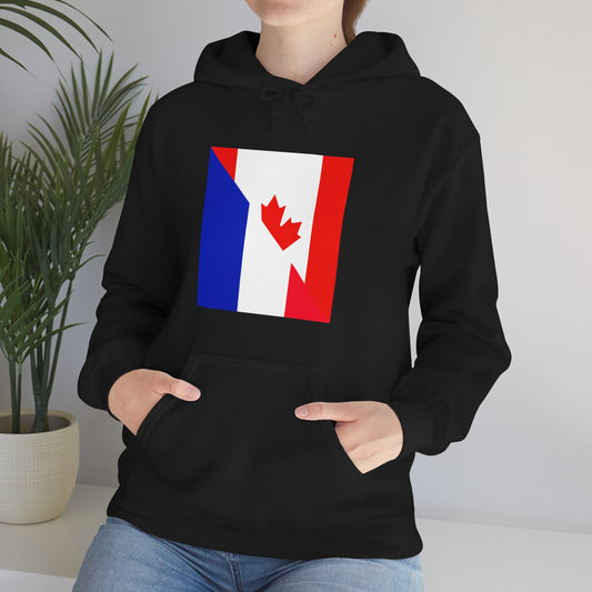 French Canadian Flag Hoodie | Unisex Half Canada France Pullover