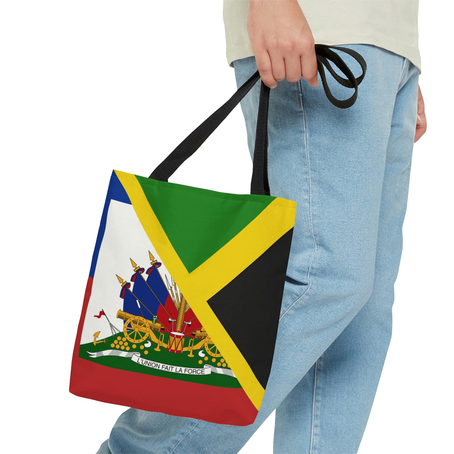 Haitian Jamaican Flag | Half Jamaica Haiti Tote Bag | Shoulder Bag