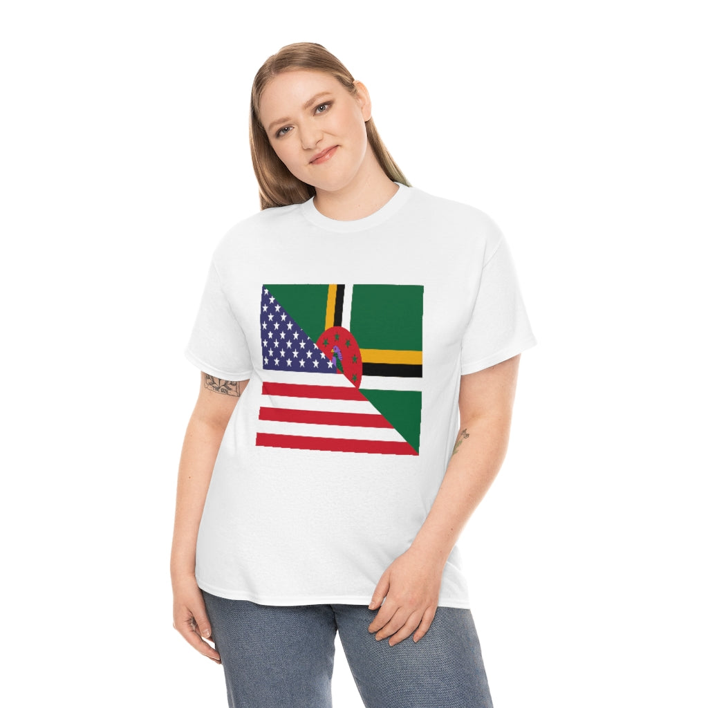 Dominica American Flag Tee Shirt | Dominican USA Tshirt