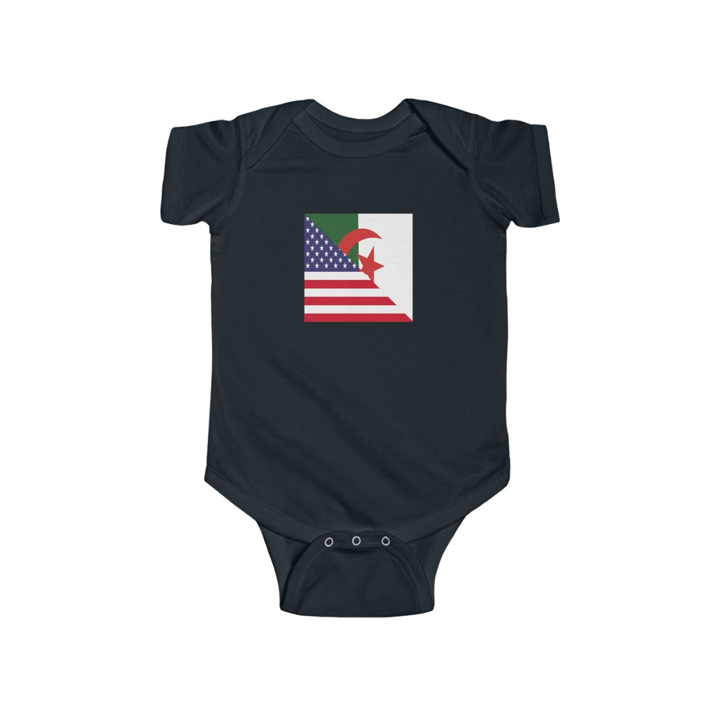 Algerian American Flag Baby Bodysuit | Algeria USA Newborn