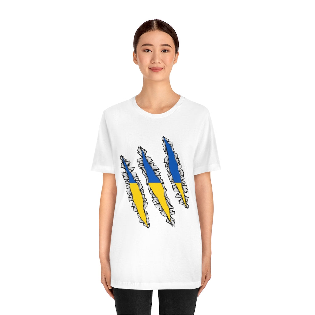 Slashed Ukrainian Flag Shirt | Ukraine Tee Men Women Clothing