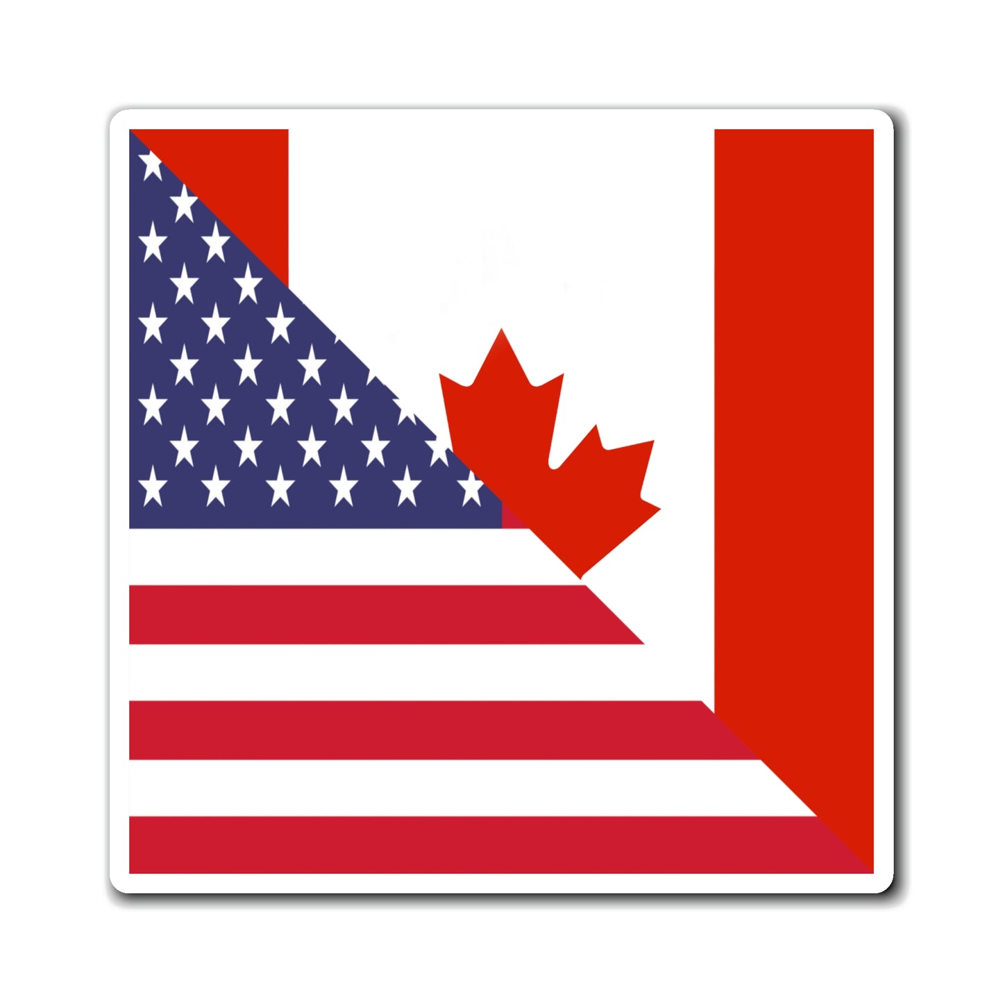 Canadian American Flag Canada USA Magnet