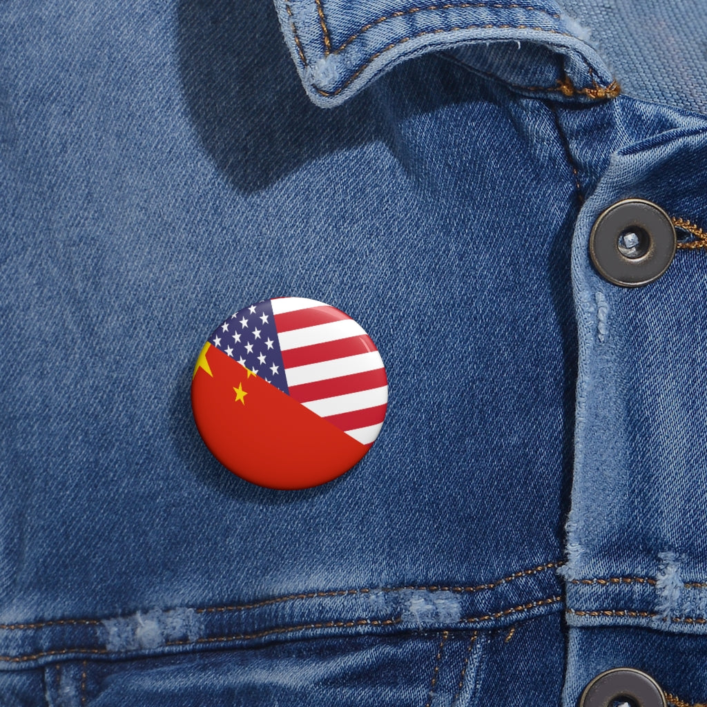 Chinese American Asian Flag Pin Button | China USA