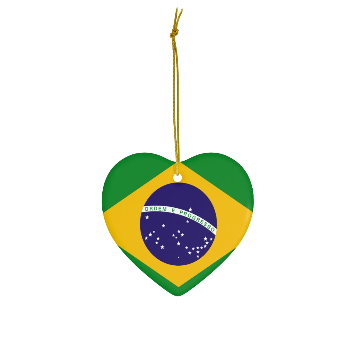 Brazil Flag Ceramic Ornaments | Brazilian Brasil Christmas Tree