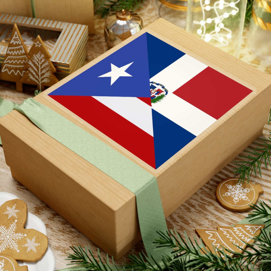 Puerto Rico Dominican Republic Flag Sticker | PR USA Accessory