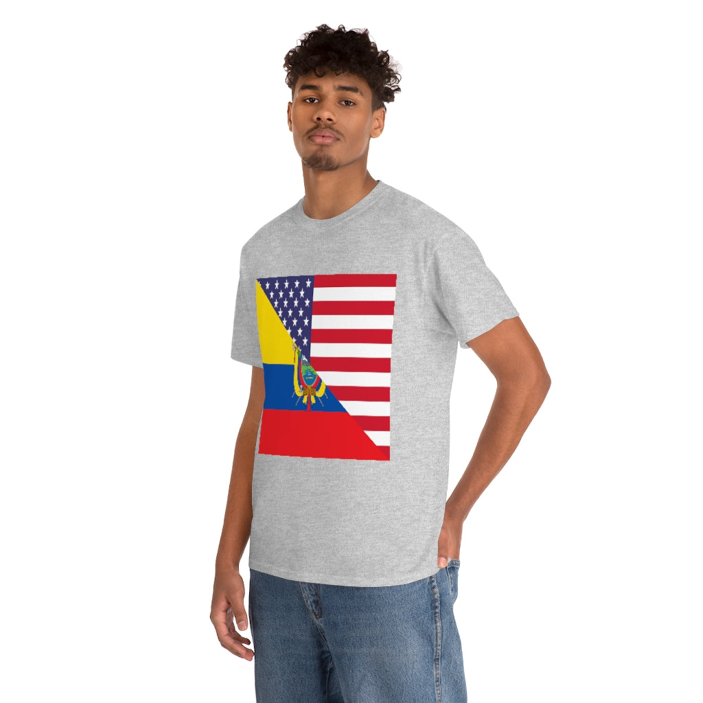 Ecuadorian American Flag Tee Shirt | Unisex Ecuador USA Tshirt