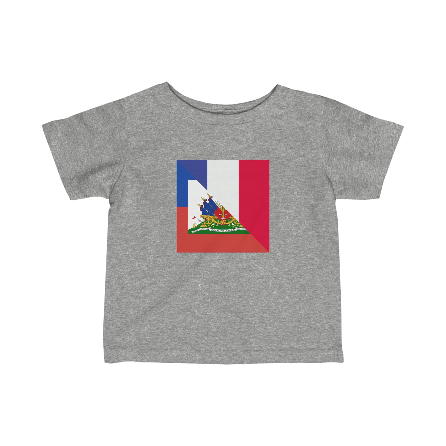 Infant Haitian French Flag Half Haiti France Toddler Tee Shirt