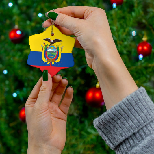 Ecuador Flag Ceramic Ornaments | Ecuadorian Christmas Tree