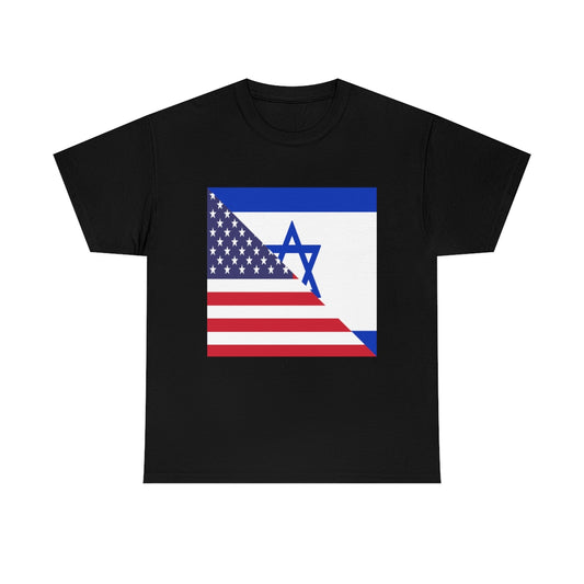 Israel American Flag Half Israeli USA T-Shirt | Unisex Tee Shirt