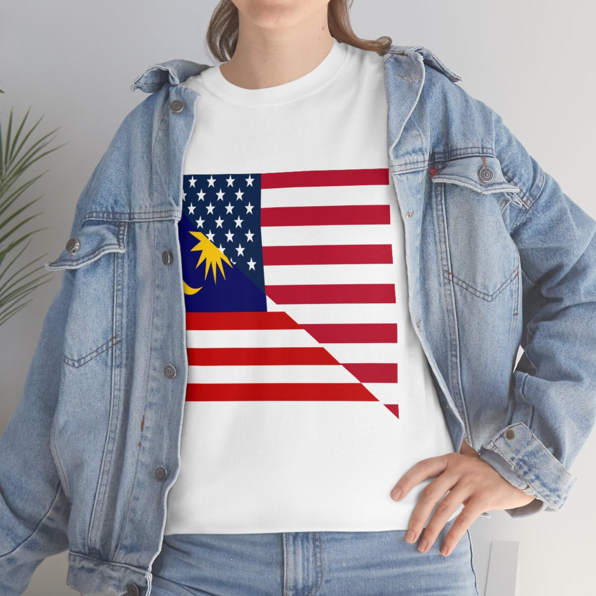 Malaysia American Flag Half Malaysian USA  T-Shirt | Unisex Tee Shirt