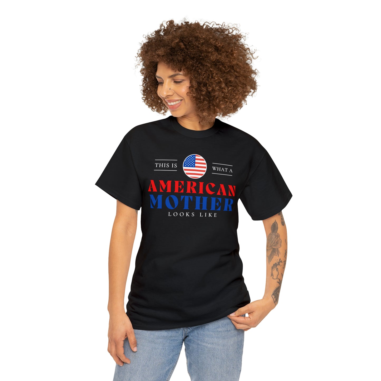 American Mother Looks Like USA Flag Mothers Day T-Shirt | Unisex Tee Shirt