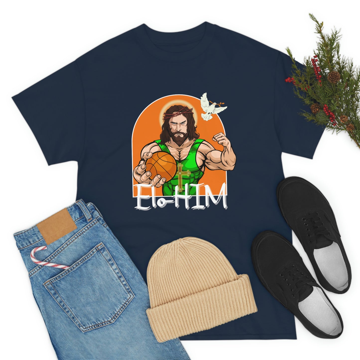 EloHIM I am Him Jesus Playing Basketball Tee Shirt | Ball is Christ T-Shirt