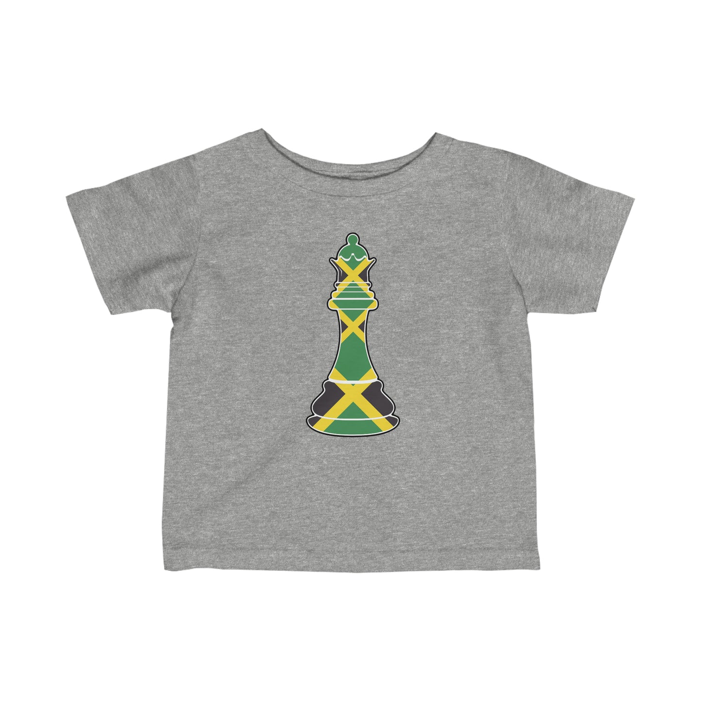 Infant Jamaican Queen Chess Piece | Jamaica Flag Royal Toddler Tee Shirt