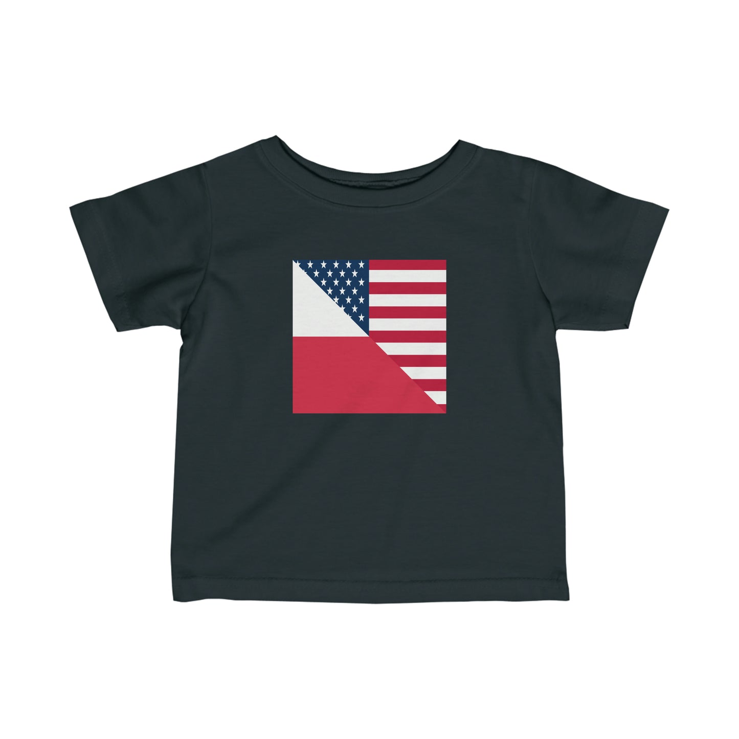 Infant Polish American Flag Half Poland USA Toddler Tee Shirt