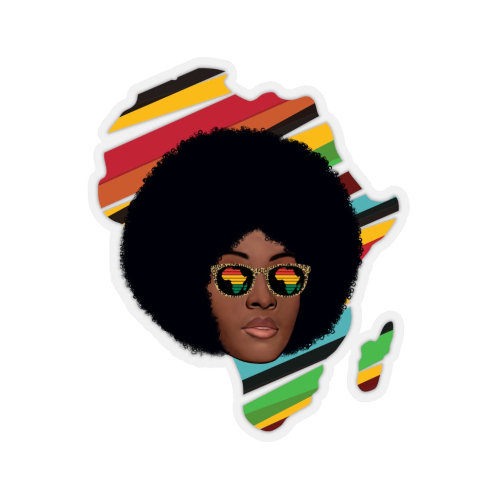 African Woman Glasses Sticker | Africa Continent Sticker