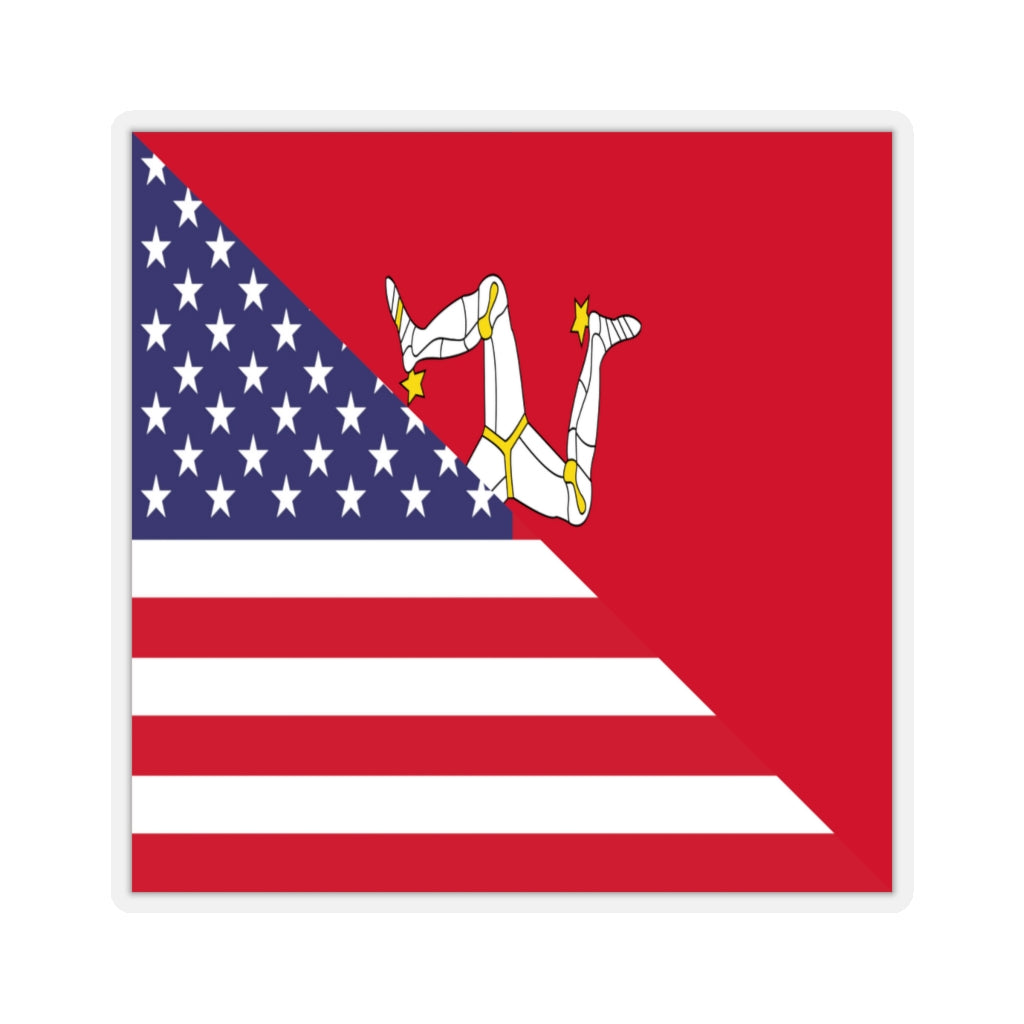 Isle of Man American Flag Sticker | USA Mann Accessory