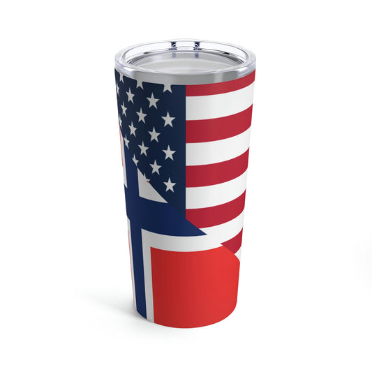 Norwegian American Flag Norway USA Tumbler 20oz