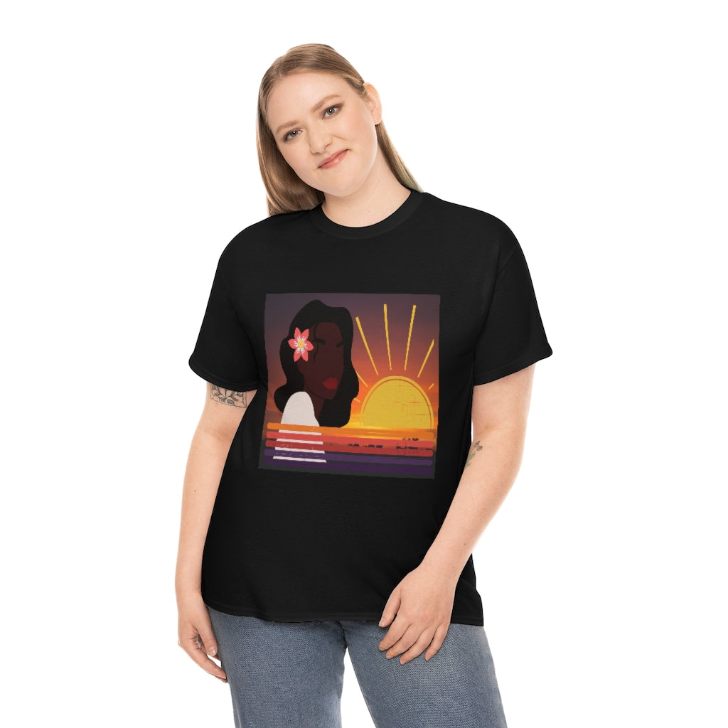 Black Woman Summer Sunrise Sunset T-Shirt | Unisex Men Women Shirt